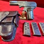 SOLD  EXTREMELY RARE WWI ERA M1907 DREYSE PISTOL, AUSTRIAN POLICE ISSUED ULTRA RARE FULL RIG & 3 SPARE MAGS!