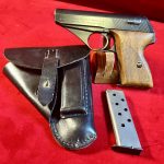 SOLD EXCEPTIONAL MAUSER HSc PISTOL,1944 3 LINE VARIANT, MILITARY FINISH WAFFENAMTED, VERY RARE HOLSTER, MINT FULL RIG!