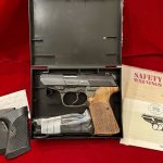 SOLD SUPERB WALTHER P5 COMPACT, NEW IN THE BOX WITH DELUXE FACTORY GRIPS TOO!