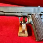 SOLD OUTSTANDING US WWII COLT 1911A1 US ARMY PISTOL NOVEMBER,1942, WB CARTOUCHE, MATCHING SLIDE 100% CORRECT, STUNNING MINT CRISP!