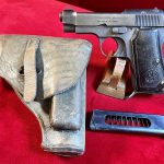 WED DEC 20, BERETTA MODEL 1935 PISTOL, 1944 GERMAN ARMY ISSUE WITH “4UT” PROOF, FULL RIG, MINT SHARP!