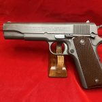 SOLD  US WWII COLT 1911A1 US ARMY PISTOL, EARLY MAY, 1942 PRODUCTION, WB CARTOUCHED, MATCHING & 100% ORIGINAL, VERY SHARP!