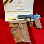 SOLD QUITE SCARCE, 1914 AUSTRO-HUNGARIAN M1912 STEYR HAHN PISTOL, WITH RARE HOLSTER, PICTURED IN JAN STILL’S BOOK