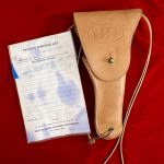 SOLD!!!  WED FEB 28, AWESOME FIND, NEW CONDITION, ORIGINAL WW2 1911A1 PISTOL HOLSTER, BOYT MADE 1944, WITH ORIGINAL PACKERS CHECKING LIST DATED 12-20-1944