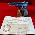 SOLD  CZECH 1937 PRODUCTION Cz24 PISTOL, STILL WITH CAPTURE PAPERS!  VERY SHARP!