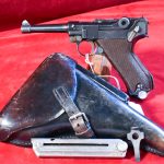 SOLD MON APR 15, VERY FAMOUS & STORIED 1936 S CODE KRIEGHOFF LUGER RIG, PICTURED IN AXIS PISTOLS & MANY OTHER BOOKS, MINT CRISP STUNNING & IMPORTANT LUGER!