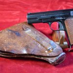 SOLD  HUNGARIAN MODEL 37M SERVICE PISTOL, MINT CRISP WITH RARE HOLSTER!