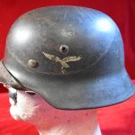 WED MAY 29 GERMAN WWII LUFTWAFFE DOUBLE DECAL M40 HELMET, VERY LARGE SIZE TOO!
