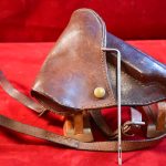 SOLD JAPANESE TYPE 94 HOLSTER, 1942 DATED, WITH RARE SHOULDER STRAP AND VERY HARD TO FIND  CLEANING ROD! SUPER NICE!