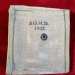TUE AUG 20,  VERY RARE & VERY EARLY 1942 JQMD MADE TWIN MAG POUCH FOR THE M1 CARBINE, SLIDE ON STOCK OR BELT TYPE, MINT UN-ISSUED