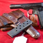 MON NOV 18,  EXCEPTIONAL LUFTWAFFE ISSUE FN 1922 PISTOL, FULL RIG WITH LUFTWAFFE DROPPING HOLSTER, MINT SHARP!