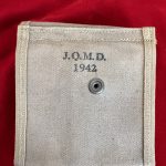 FRI SEPT 13, VERY RARE & VERY EARLY MINT 1942 JQMD MADE TWIN MAG POUCH FOR THE M1 CARBINE, SLIDE ON STOCK OR BELT TYPE
