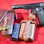 FRI OCT 17, OUTSTANDING DUTCH ARMY PISTOOL M25 No.2 ( FN MODEL 1922 ),THE FULL RIG WITH MATCHING # HOLSTER & ROD, WITH RARE TWIN MAG POUCH TOO!