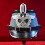 THU MAY 8, EXCEPTIONAL GERMAN WWII, NAZI CITY POLICE SHAKO, MADE BY HANS ROMER, NEU-ULM, LARGER SIZE TOO!