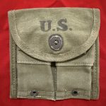 TUE MARCH 11, ORIGINAL WW2 M1 CARBINE (OD) OLIVE DRAB MAG POUCH…RARE MAKER GENERAL SHIRT COMPANY LATE WAR 1945