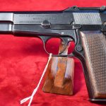 SOLD VERY RARE APRIL 1941, NAZI OCCUPATION WaA613/WaA103 TRANSITION PROOFED TANGENT SIGHT FN/ BROWNING HIGH POWER PISTOL, VERY SHARP!