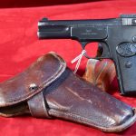 SOLD VERY CHOICE FN MODEL 1900 PISTOL, CIRCA 1908 PRODUCTION, WIDELY USED IN WWI, WITH SCARCE HOLSTER, A BEAUTIFUL EXAMPLE!