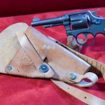 SOLD WELL DOCUMENTED US NAVY ISSUED MINT SMITH & WESSON VICTORY MODEL REVOLVER & USN BOYT 43 SHOULDER HOLSTER, CARRIED BY WWII CATALINA PILOT, LATER CHIEF TEST PILOT, PAX RIVER! MINT CRISP RIG!