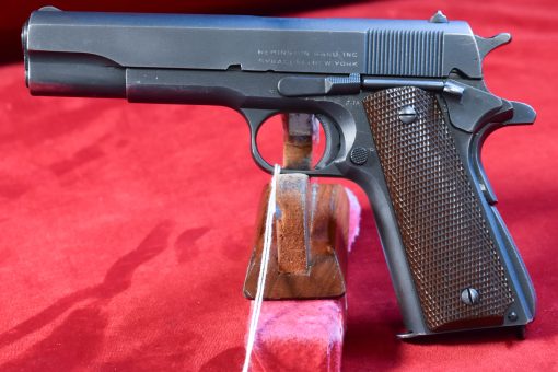 WED AUG 20, RARE & VERY EARLY JAN 1943, PRODUCTION 1st SLIDE LOGO VARIANT REMINGTON RAND 1911A1 U.S. ARMY PISTOL, VERY SHARP! - Image 1