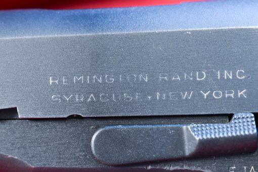 WED AUG 20, RARE & VERY EARLY JAN 1943, PRODUCTION 1st SLIDE LOGO VARIANT REMINGTON RAND 1911A1 U.S. ARMY PISTOL, VERY SHARP! - Image 4