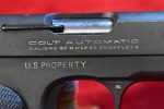 MON JUL 28, RARE US WWII US PROPERTY MARKED 1903 COLT POCKET HAMMERLESS PISTOL, LATE 1944 PRODUCTION, NOT BRITISH PROOFED, MINTY! WITH COLT LETTER TOO! - Image 6