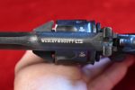 WED JUL 30, EARLY 1944 BRITISH WWII MILITARY ISSUE WEBLEY MARK IV .38/200 REVOLVER, MINT SHARP, PROBABLY SOE AGENT ISSUE FOR USE IN NAZI OCCUPIED EUROPE! - Image 6