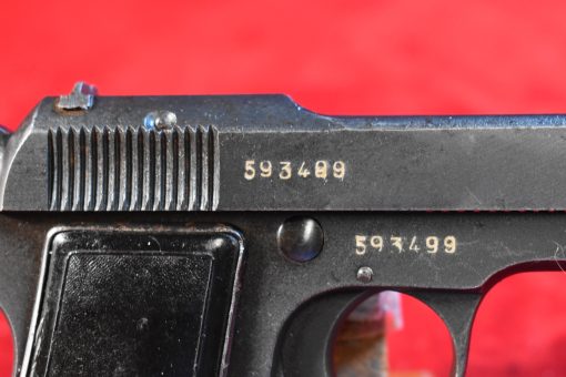 TUE JUL 29, EXCEPTIONAL 1944 NAZI ISSUED 1935 BERETTA PISTOL, “4UT” INSPECTED PHOSPHATE FINISH, RARE FLAT MAG, MINT CRISP! - Image 7