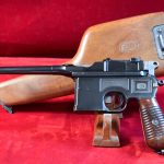 SOLD WED JULY 16, EXCEPTIONAL MAUSER MODEL 1930 BROOMHANDLE PISTOL, STILL WITH ORIGINAL MAUSER STOCK, MINT CRISP STUNNING!
