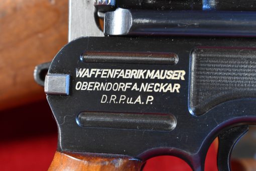 WED JULY 16, EXCEPTIONAL MAUSER MODEL 1930 BROOMHANDLE PISTOL, STILL WITH ORIGINAL MAUSER STOCK, MINT CRISP STUNNING! - Image 5