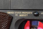 MON JUL 28, SCARCE VERY EARLY MAY,1943 PRODUCTION ITHACA 1911A1 U.S. ARMY SERVICE PISTOL, DULITE FINISH & EARLY FEATURES, VERY SHARP! - Image 6