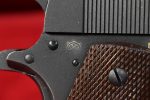 MON JUL 28, SCARCE VERY EARLY MAY,1943 PRODUCTION ITHACA 1911A1 U.S. ARMY SERVICE PISTOL, DULITE FINISH & EARLY FEATURES, VERY SHARP! - Image 7