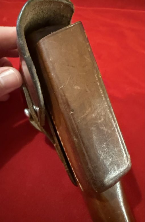 SOLD VERY RARE AKAH DRGM MADE FOR THE WALTHER PPK BROWN LEADING EDGE HOLSTER…RED STITCHING, AND CORRECT HOLSTER FOR NAZI RZM PPK - Image 8