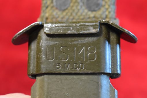 FRI JUL 25, US WWII SCARCE IMPERIAL BLADE MARKED, M3 FIGHTING KNIFE WITH BLACK SPACERS & M8 SCABBARD, COLLECTOR GRADE! - Image 7