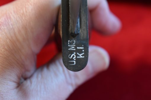 THU JUL 24, US WWII SCARCE MAKER, KINFOLKS GUARD MARKED, M3 FIGHTING KNIFE WITH M8 SCABBARD, MINT COLLECTOR GRADE! - Image 1