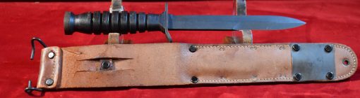 FRI JUL 25, US WWII SCARCE 1943 PAL BLADE MARKED, M3 FIGHTING KNIFE WITH 1943 MOOSE CO. M6 LEATHER SCABBARD, COLLECTOR GRADE! - Image 3