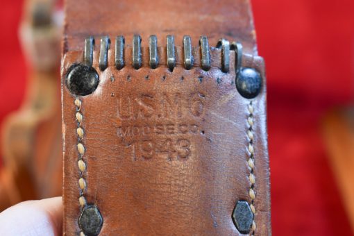 FRI JUL 25, US WWII SCARCE 1943 PAL BLADE MARKED, M3 FIGHTING KNIFE WITH 1943 MOOSE CO. M6 LEATHER SCABBARD, COLLECTOR GRADE! - Image 6