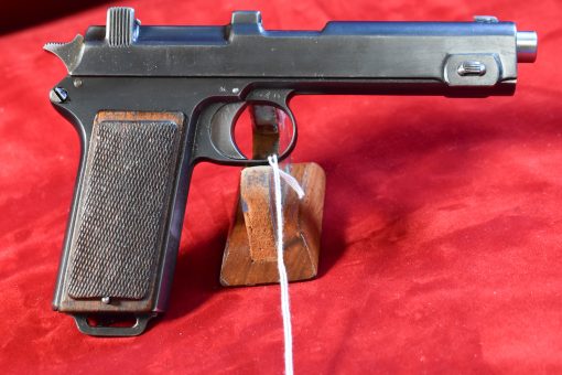 THU AUG 21, SCARCE, STEYR HAHN MODEL 1912 PISTOL, NAZI POLICE “EAGLE/L”, 9m/m PARABELLUM, FULL RIG WITH RARELY SEEN HOLSTER, VERY SHARP! - Image 4