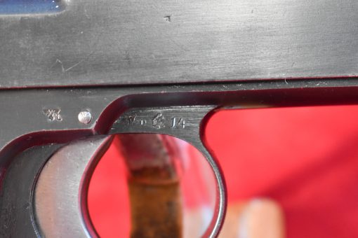 THU AUG 21, SCARCE, STEYR HAHN MODEL 1912 PISTOL, NAZI POLICE “EAGLE/L”, 9m/m PARABELLUM, FULL RIG WITH RARELY SEEN HOLSTER, VERY SHARP! - Image 8