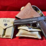 SOLD, EXCEPTIONAL, US WWII COLT 1911A1 ARMY SERVICE PISTOL, JUNE 1943 SHIPMENT, MATCHING SLIDE, 100% CORRECT, MINT CRISP FULL RIG!