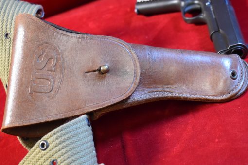 THU AUG 7, EXCEPTIONAL, US WWII COLT 1911A1 ARMY SERVICE PISTOL, JUNE 1943 SHIPMENT, MATCHING SLIDE, 100% CORRECT, MINT CRISP FULL RIG! - Image 18