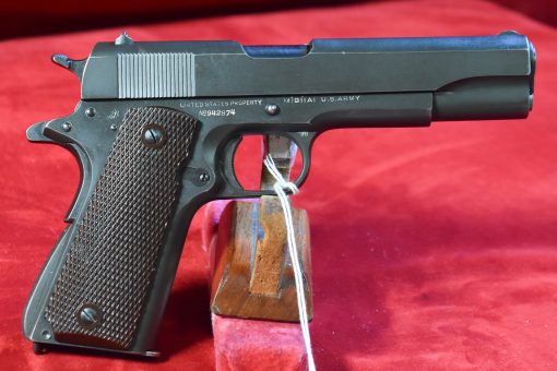THU AUG 7, EXCEPTIONAL, US WWII COLT 1911A1 ARMY SERVICE PISTOL, JUNE 1943 SHIPMENT, MATCHING SLIDE, 100% CORRECT, MINT CRISP FULL RIG! - Image 4