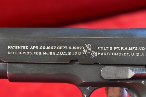 THU AUG 7, EXCEPTIONAL, US WWII COLT 1911A1 ARMY SERVICE PISTOL, JUNE 1943 SHIPMENT, MATCHING SLIDE, 100% CORRECT, MINT CRISP FULL RIG! - Image 5