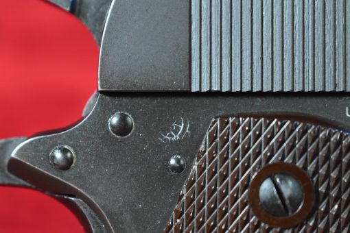 THU AUG 7, EXCEPTIONAL, US WWII COLT 1911A1 ARMY SERVICE PISTOL, JUNE 1943 SHIPMENT, MATCHING SLIDE, 100% CORRECT, MINT CRISP FULL RIG! - Image 8