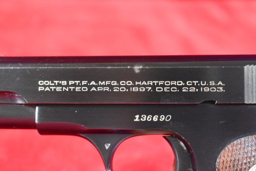 SOLD, EXTREMELY RARE & SELDOM SEEN, US WWII COLT M1908 U.S. PROPERTY MARKED GENERAL OFFICER’S PISTOL, MINT CONDITION! WITH ORIGINAL BOX, GIBLETS & COLT LETTER! - Image 7