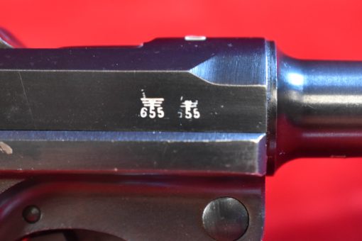 THU AUG 7, EXCEPTIONAL, ULTRA RARE 1940 MAUSER BANNER LUGER PISTOL, MILITARY E/655 MARKED, LESS THAN 500 MADE, MINT CRSIP STUNNING! - Image 5