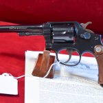 VERY SCARCE 6 INCH SMITH AND WESSON 38/200 BRITISH SERVICE MODEL M & P REVOLVER, CANADIAN MILITARY ISSUE, VERY SHARP! WITH SMITH LETTER TOO!