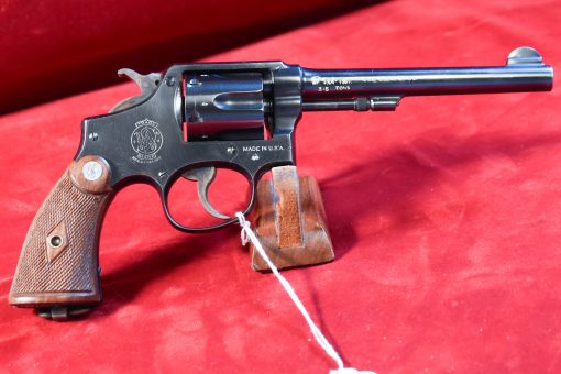 WED AUG 13, VERY SCARCE 6 INCH SMITH AND WESSON 38/200 BRITISH SERVICE MODEL M & P REVOLVER, CANADIAN MILITARY ISSUE, VERY SHARP! WITH SMITH LETTER TOO! - Image 5