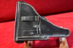 WED AUG 27, ULTRA RARE MINT CRISP 1944 cdg4 coded-Auwaerter & Bubeck KG, Stuttgart black Leather Hardshell German Luger Holster - Image 4