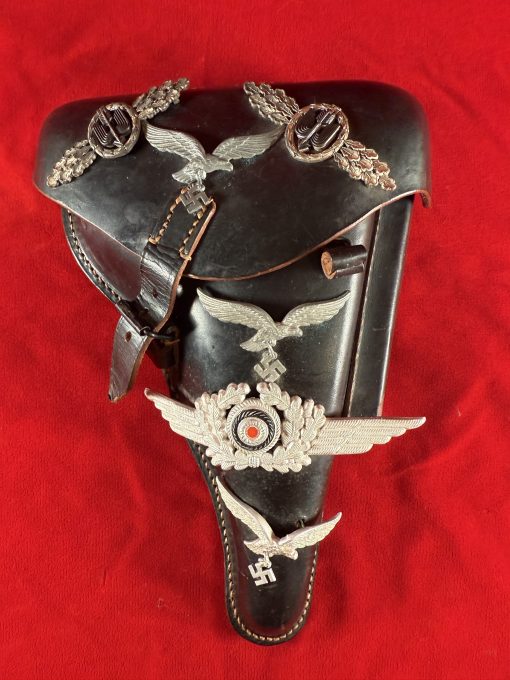 TUE AUG 19, UNUSUAL 1941 GERMAN WWII VET BROUGHT BACK WAR TROPHY LUGER HOLSTER, MINT NEW! - Image 1
