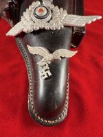TUE AUG 19, UNUSUAL 1941 GERMAN WWII VET BROUGHT BACK WAR TROPHY LUGER HOLSTER, MINT NEW! - Image 5